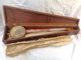 1890 Ektar Banjo Single String,  Arold & Co Calcutta Coffin Box With Bow Tumbi photo