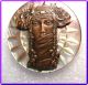 Carved Glowing Iridesent Mop Button W Ome Art Nouveau Brass Exotic Princess Buttons photo 2