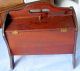 Vintage Wood Sewing Storage Box Flip Top 2 Lids Mending Tote Yarn Caddy W/handle Baskets & Boxes photo 3