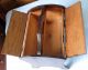 Vintage Wood Sewing Storage Box Flip Top 2 Lids Mending Tote Yarn Caddy W/handle Baskets & Boxes photo 5