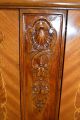 Muebles De Arte Carved & Inlaid Two Door Wardrobe W/fitted Interior & Marble Top 1900-1950 photo 5
