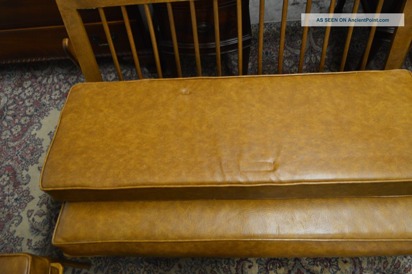 Mid Century Modern 2 Part Maple Knock Down Sofa Couch