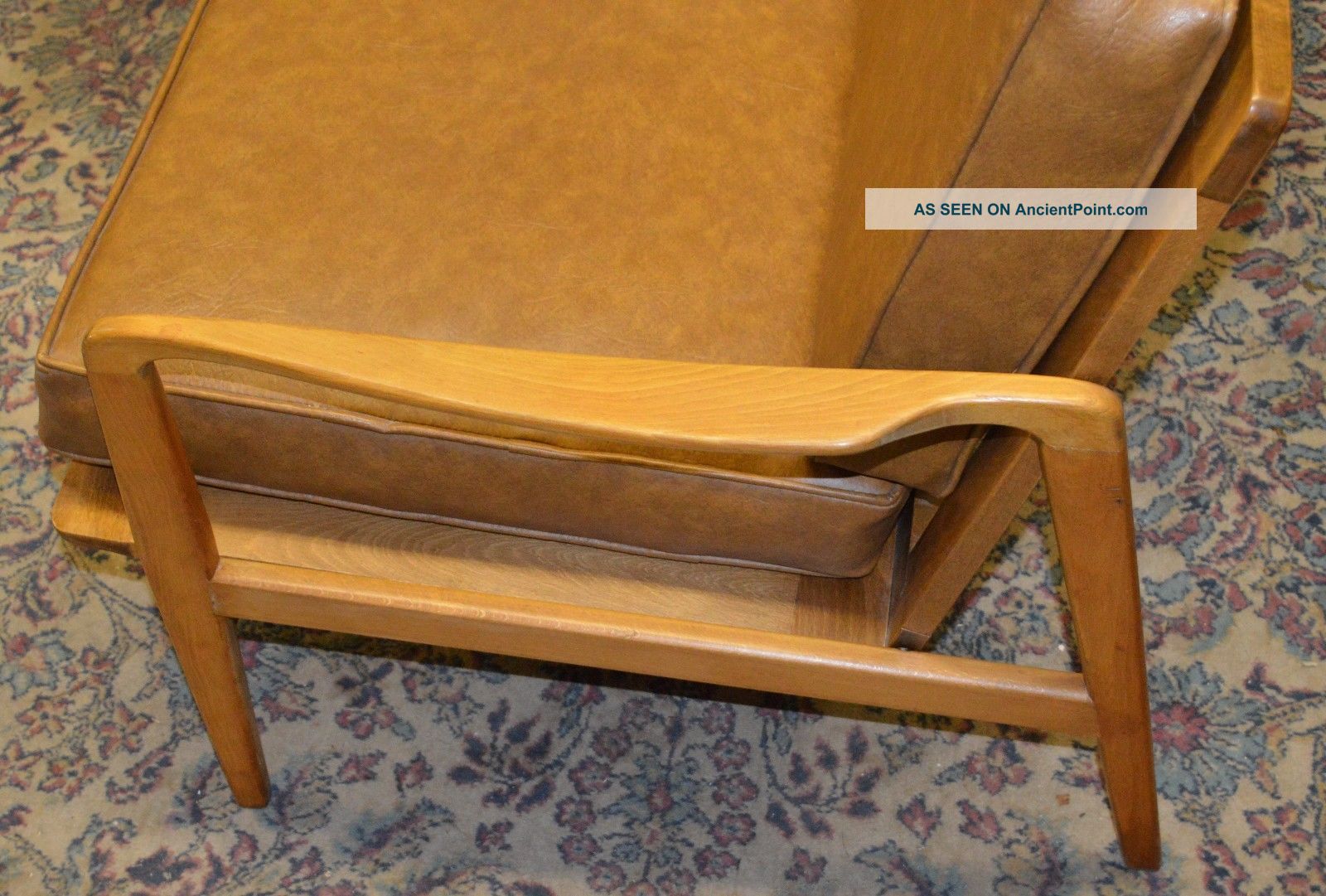 Mid Century Modern 2 Part Maple Knock Down Sofa Couch