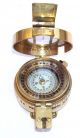 Antique Marine Brass British Military Engineering Lensatic Prismatic Compass Compasses photo 2