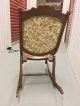 Antique Vintage Wooden Folding Rocker Rocking Chair Tapestry Victorian 1900-1950 photo 4