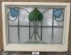 Mid Sized Old English Leaded Stained Glass Window Floral 26 
