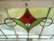 V - 507 Older & Large Transom Leaded Stained Glass Window From England 1900-1940 photo 9