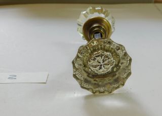 Vintage Crystal 12 Point Door Knobs Brass Spindle Rod Screws 2 photo