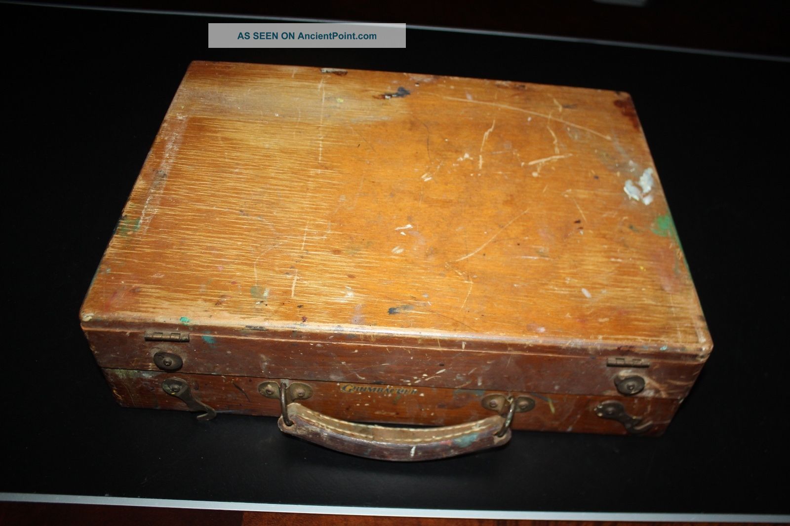 Vintage Grumbacher Wooden Artist Case Box Pochade Boxes photo