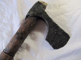Ancient Viking Battle Bearded Axe 8 - 9 Cent Hand Carved Handle (certificate) photo