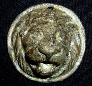 Roman Ancient Artifact - Bronze Lion - Shield Applique Circa 200 - 400 Ad - 4673 photo