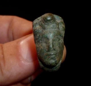 Roman Ancient Bronze Ring With Bust Of A Goddess - Circa 100 - 300 Ad - A243 photo