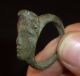 Roman Ancient Bronze Ring With Bust Of A Goddess - Circa 100 - 300 Ad - A243 Other Antiquities photo 4