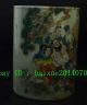 Old China Wucai Porcelain Myth Eight Immortals God Brush Pot Pencil Holder Vase Pots photo 1
