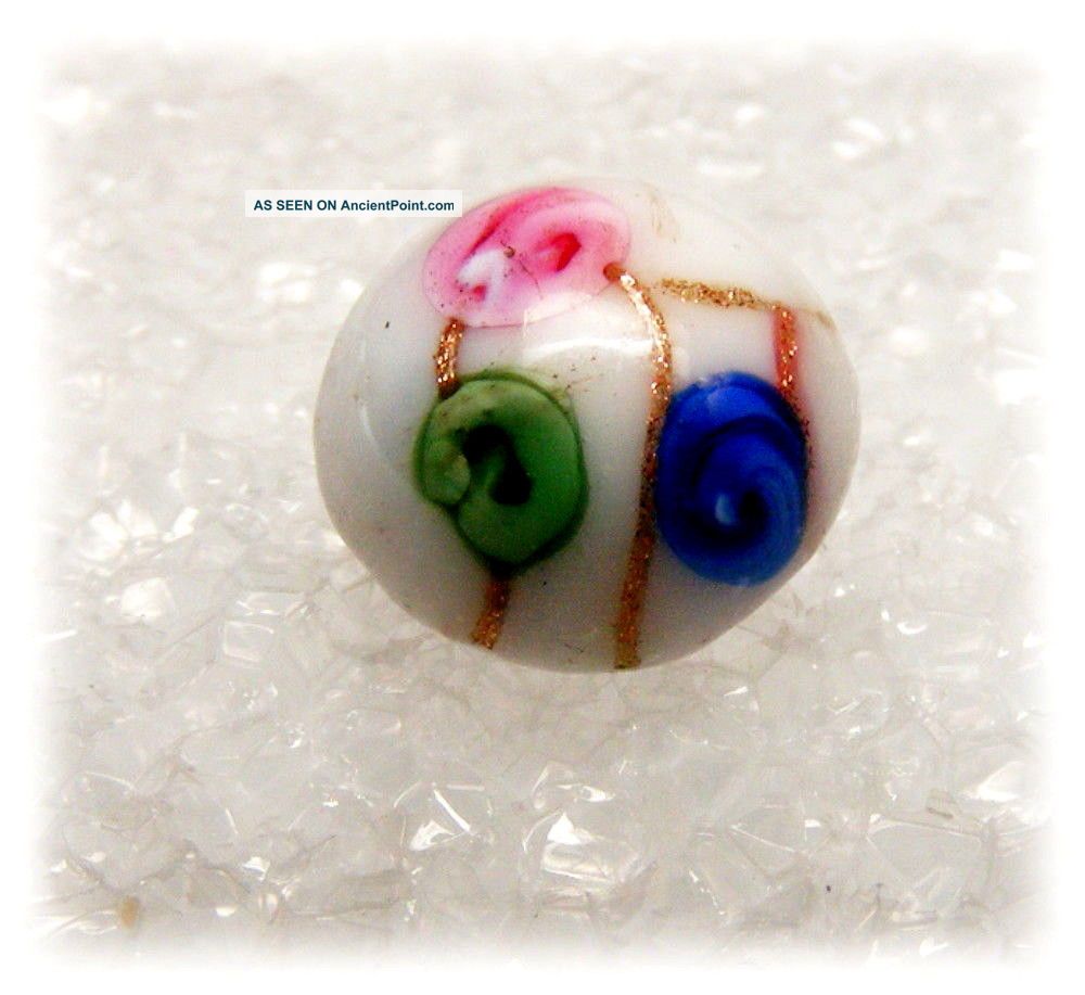 Antique Dimi Glass Charm String Button White,  Pink,  Green & Blue & Goldstone Buttons photo