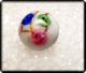 Antique Dimi Glass Charm String Button White,  Pink,  Green & Blue & Goldstone Buttons photo 1