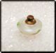 Antique Diminutive Glass Charm String Button Moon Glow White W Pink Rosette Buttons photo 1