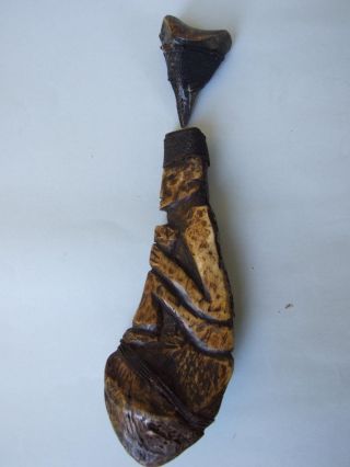 Antique Carved Bone Hip Flask Fr Ifugao Native Igorot Tribe Philippines Rare. photo