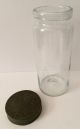 Antique Blown Glass Apothecary/pantry Jar W/ Lid 19th Cent.  10” H 4” D Bottles & Jars photo 2