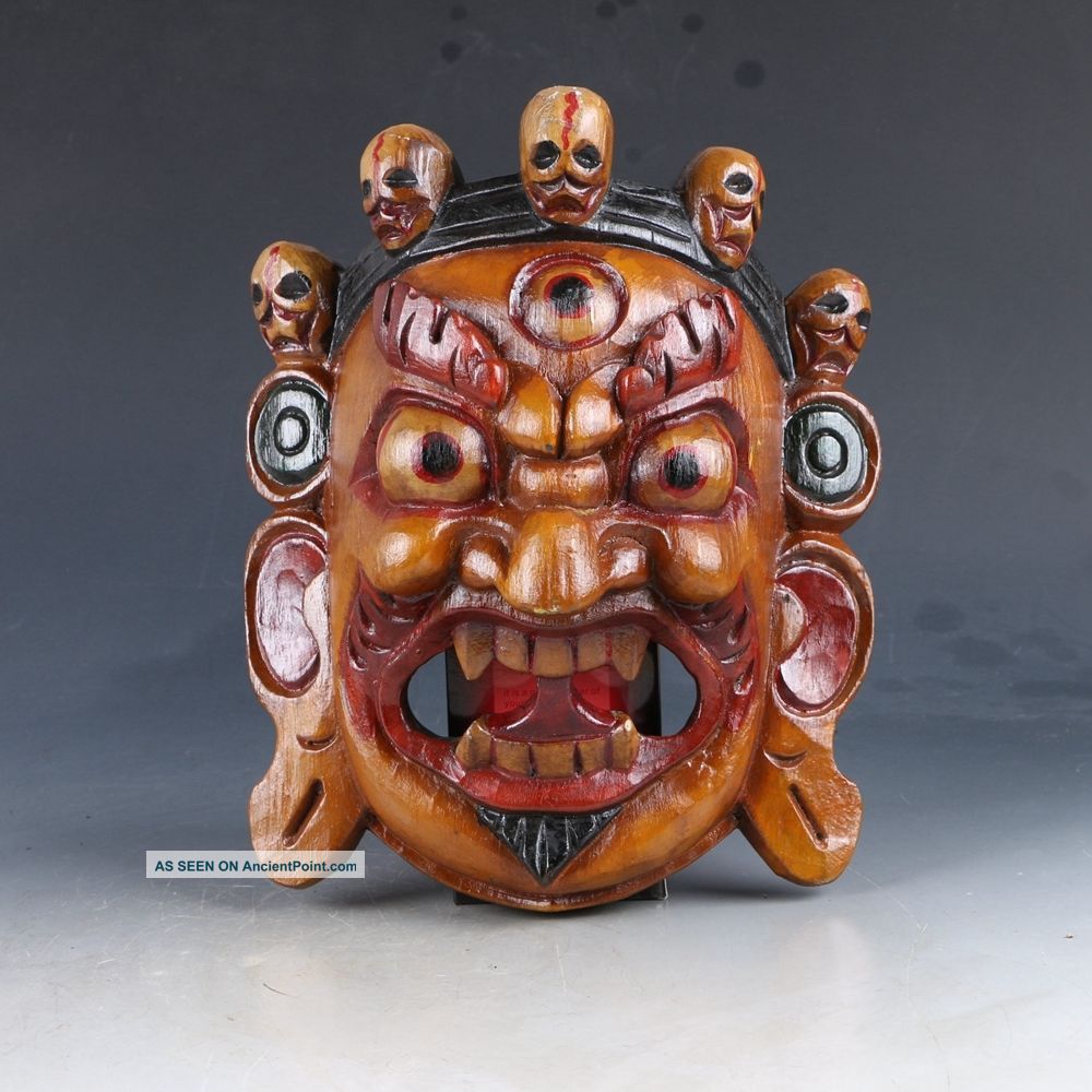 Old Ancient Chinese Nuo Opera Wood Mask,  (decorative Your Wall) Ep0262 Other Chinese Antiques photo