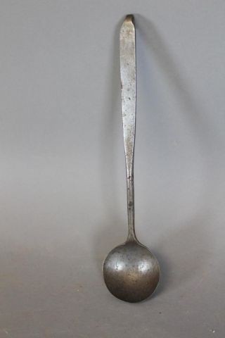 A Very Fine 18th C England Wrought Iron Tasting Spoon Great Old Surface photo