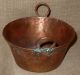 Antique Hand Hammered Sm.  Copper Cooking Pot W/ Hammered Copper Handles Patina, Hearth Ware photo 1