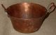 Antique Hand Hammered Sm.  Copper Cooking Pot W/ Hammered Copper Handles Patina, Hearth Ware photo 2
