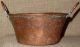Antique Hand Hammered Sm.  Copper Cooking Pot W/ Hammered Copper Handles Patina, Hearth Ware photo 3