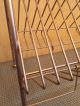 Record Stereo & Album Rack Stand Vintage Mcm Metal Brass Gold Toned Wire Stand Mid-Century Modernism photo 4