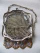 Antique Art Nouveau Deco Filigree Frame Enamel Chain Mail French Doll Purse W&d Art Deco photo 5