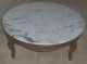 Rare 2 Pc Weiman Heirloom Round Italy Marble Wood Cocktail Coffee Table 1900-1950 photo 2