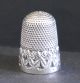 Antique English Sterling Silver Thimble (chester) W/silver Thimble Holder Thimbles photo 2