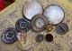 11 Antique Mop/mother - Of - Pearl Buttons Dyed Embellished Carved & Other Awesomes Buttons photo 2