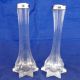 Antique Silver Topped Clear Glass Posy Or Bud Vases Hm London 1926 - 27 Vases & Urns photo 5