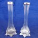 Antique Silver Topped Clear Glass Posy Or Bud Vases Hm London 1926 - 27 Vases & Urns photo 6