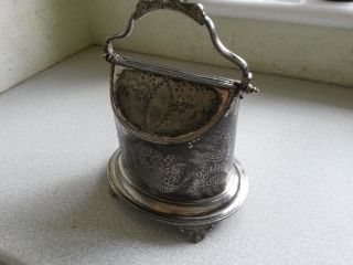 Antique Silver Plated Twin Lidded Tea Caddy / Biscuit Barrel - W Harrison 1884 photo
