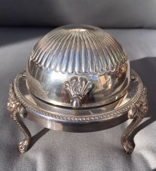 Vintage F B Rogers 1883 273 Silver Butter Dish Footed Bowl With Lid photo