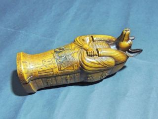 A Pharaonic Egyptian Antique,  A Coffin And A Mummy Inside photo