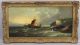Pair Antique 19thc Signed Sailboat Seascape Maritime O/c American Oil Paintings Other Maritime Antiques photo 2