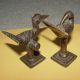 2 Rare African Bronze Sankofa Bird Goldweight Akan Ashanti Ghana Burkina Faso Sculptures & Statues photo 2