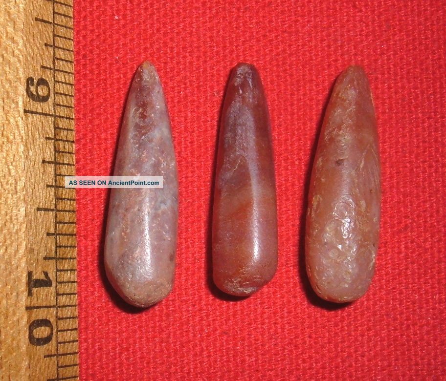 (3) Select Tapered Sahara Neolithic Stone Plugs,  Prehistoric African Artifacts Neolithic & Paleolithic photo