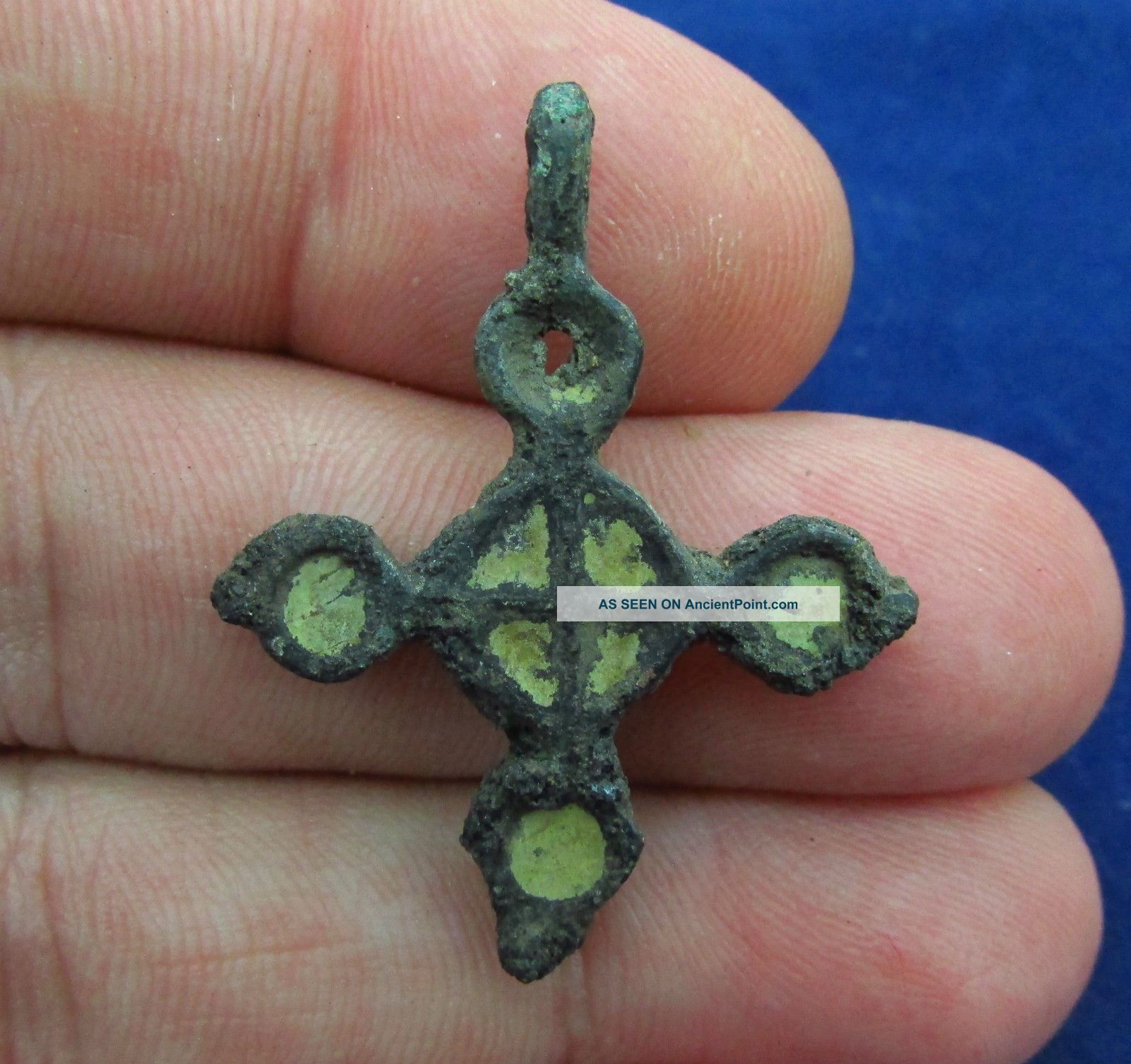 Stunning Scandinavian Bronze Cross Wotan 10th Century Ad (1677 -) British photo