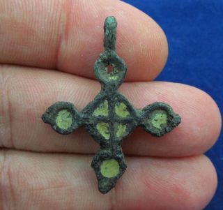 Stunning Scandinavian Bronze Cross Wotan 10th Century Ad (1677 -) photo