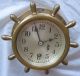 Vintage Chelsea Clock Co.  Boston,  Mass.  Bronze Ship ' S Wheel Clock,  3 Inch Face Clocks photo 1