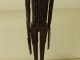 Giacometti Style Mid Century Elongated Brutalist Metal Female Statue 25 5/8 