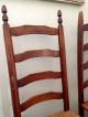 Antique Ladder Back Four Rung Rush Cane Seat Side Chairs - 1900-1950 photo 3