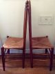 Antique Ladder Back Four Rung Rush Cane Seat Side Chairs - 1900-1950 photo 4