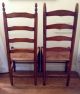 Antique Ladder Back Four Rung Rush Cane Seat Side Chairs - 1900-1950 photo 5