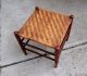 Antique Shaker Style Woven Cane/reed Foot Rest/foot Stool 15 