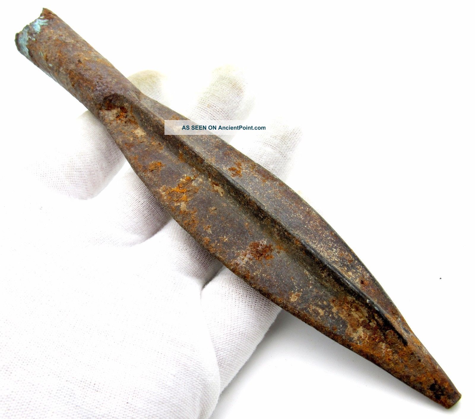 Celtic Iron Age Ribbed & Socketed Spear Head - Ancient Military Artifact - J36 Roman photo